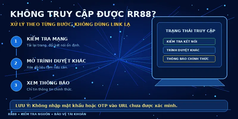 Hướng dẫn xử lý khi không truy cập được RR88